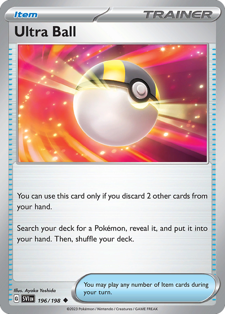 ULTRA BALL 196/198 UNCOMMON SCARLET & VIOLET LP POKEMON