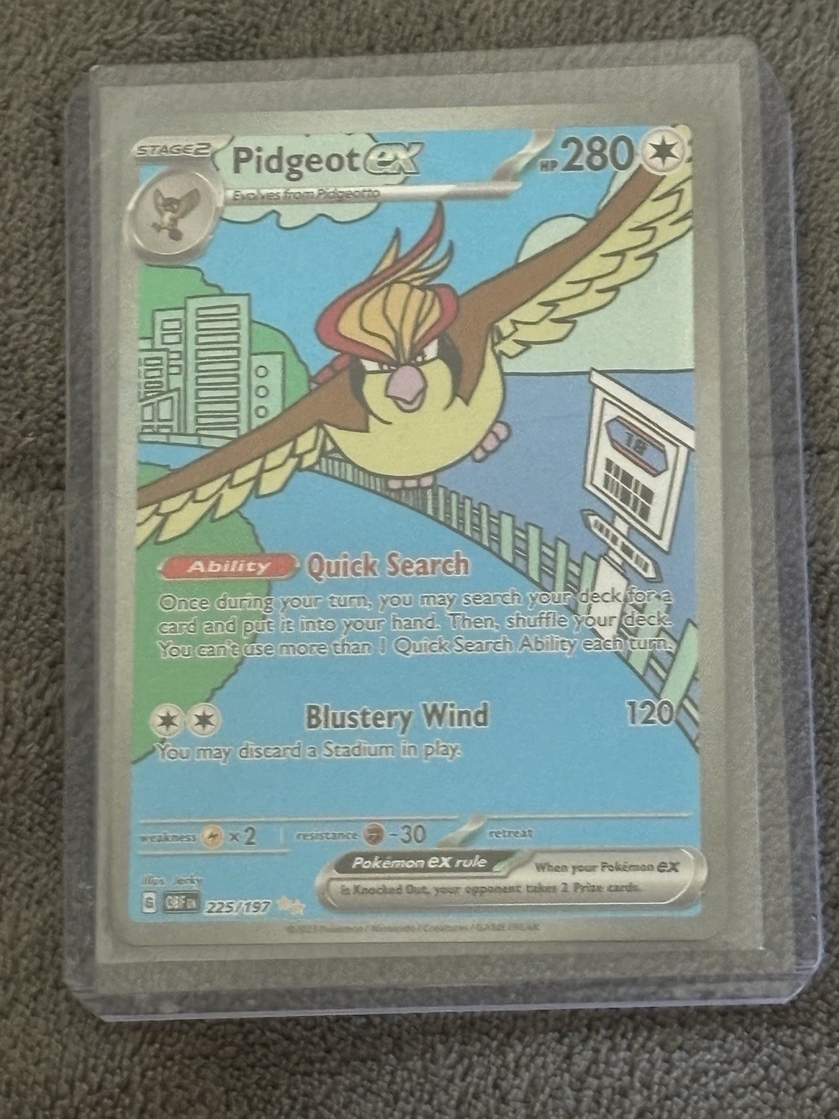 Pokémon Pidgeot ex SV03 Obsidian Flames Special Illustration Rare Holo 225/197 …