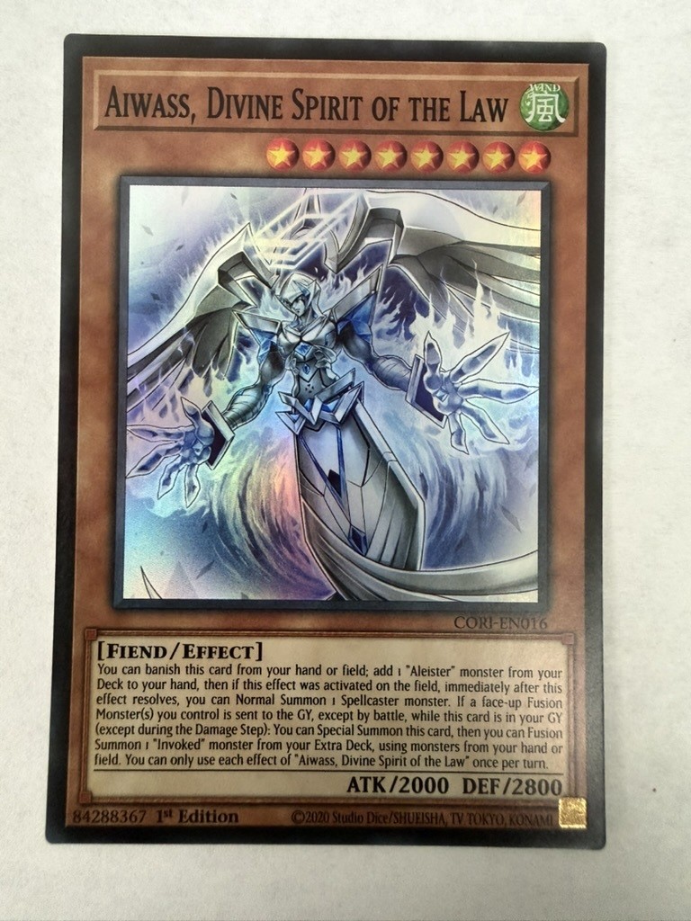 Yugioh – Aiwass, Divine Spirit of the Law – Super – 1st – CORI-EN016 – NM