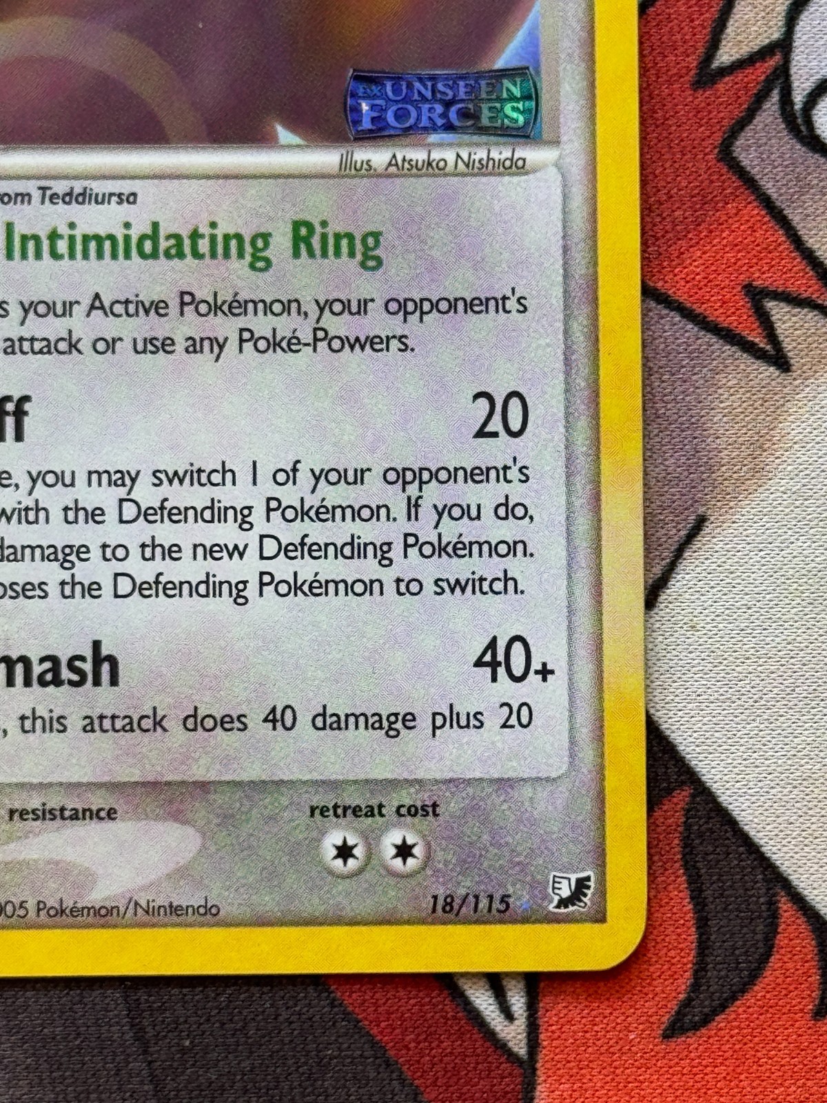 Ursaring 18/115 Reverse Holo Rare Stamped Pokemon EX Unseen Forces – NM