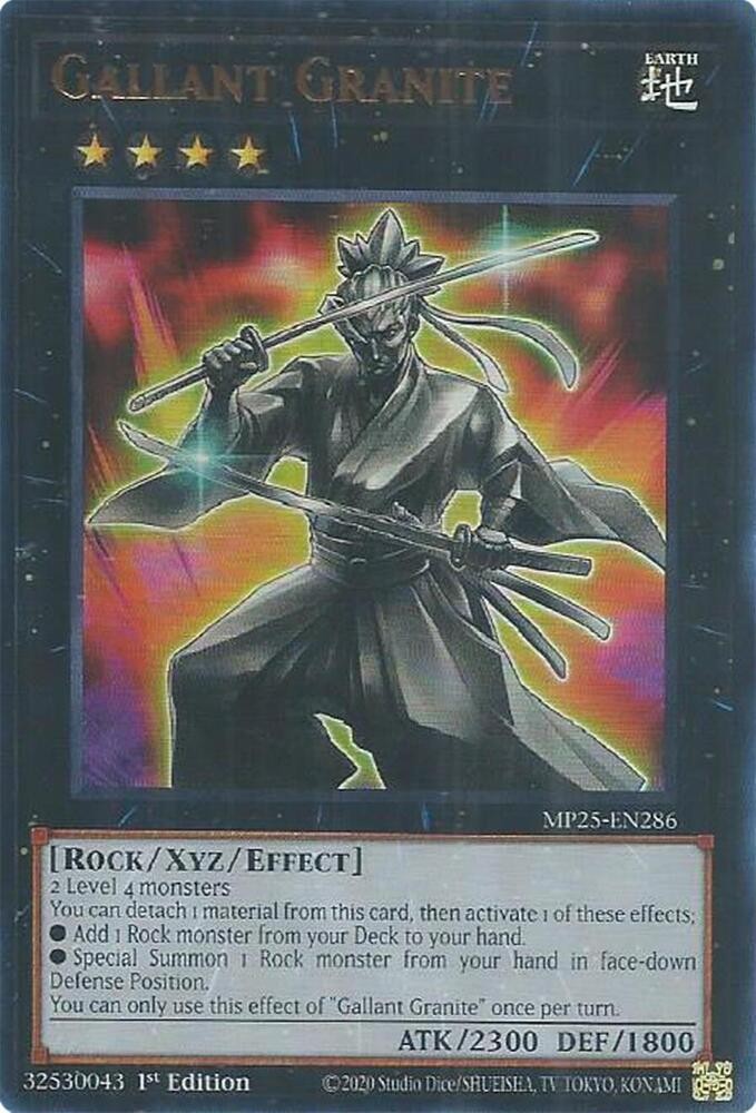 YUGIOH: 1x Gallant Granite MP25-EN286 Ultra Rare 2025 Mega-Pack