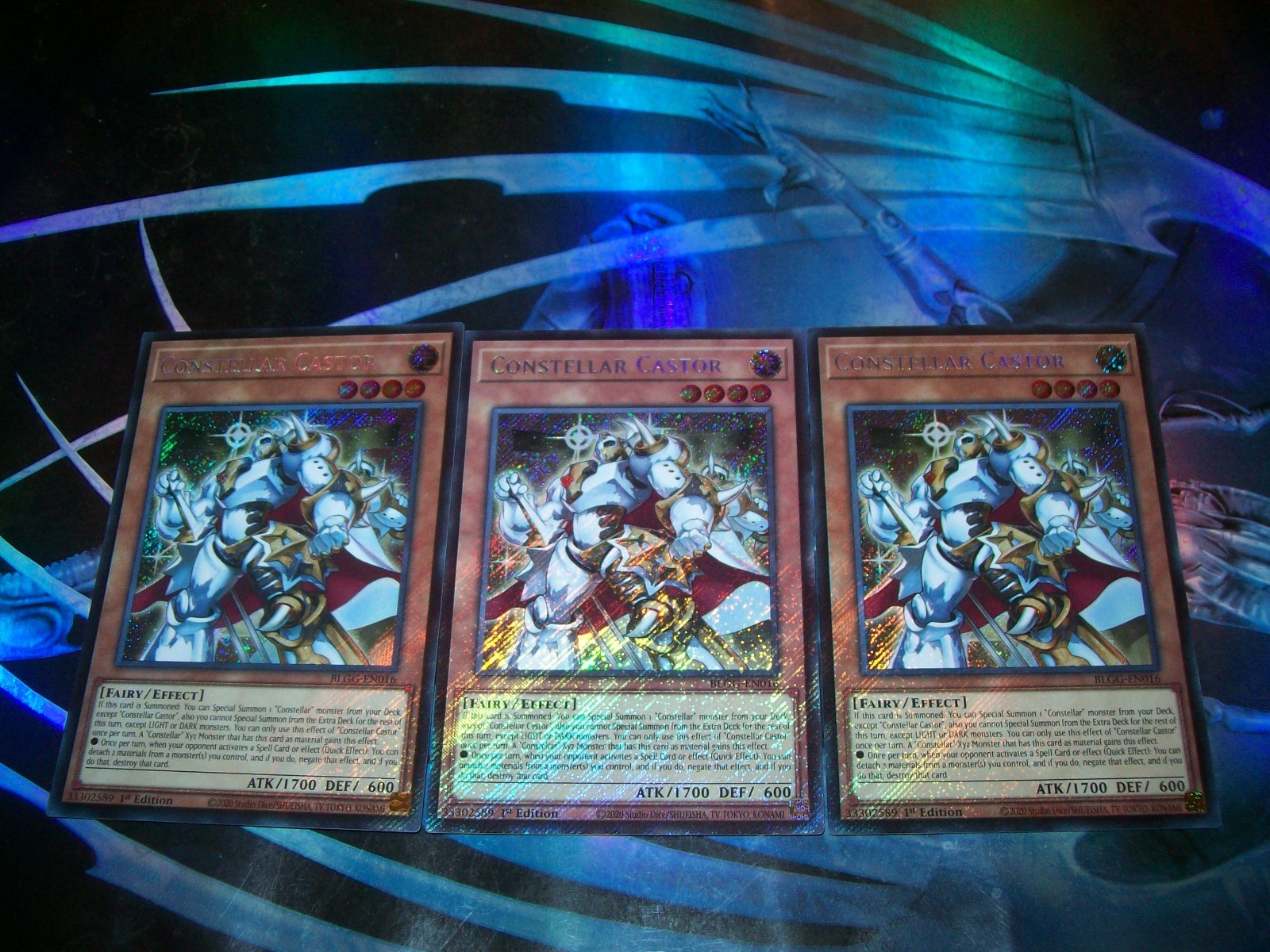 3x Constellar Castor 1st Edition Secret Rare BLGG-EN016 Yu-Gi-Oh!