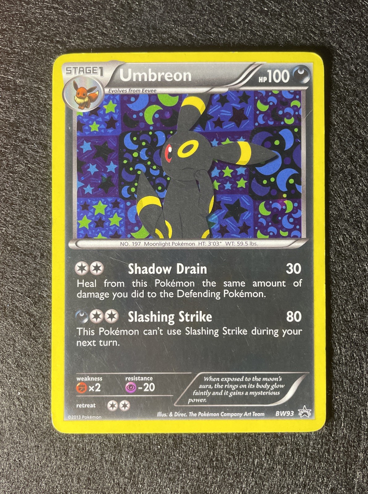 Umbreon BW93 Holo SWIRL – Black and White Promos – Pokemon Card 2013