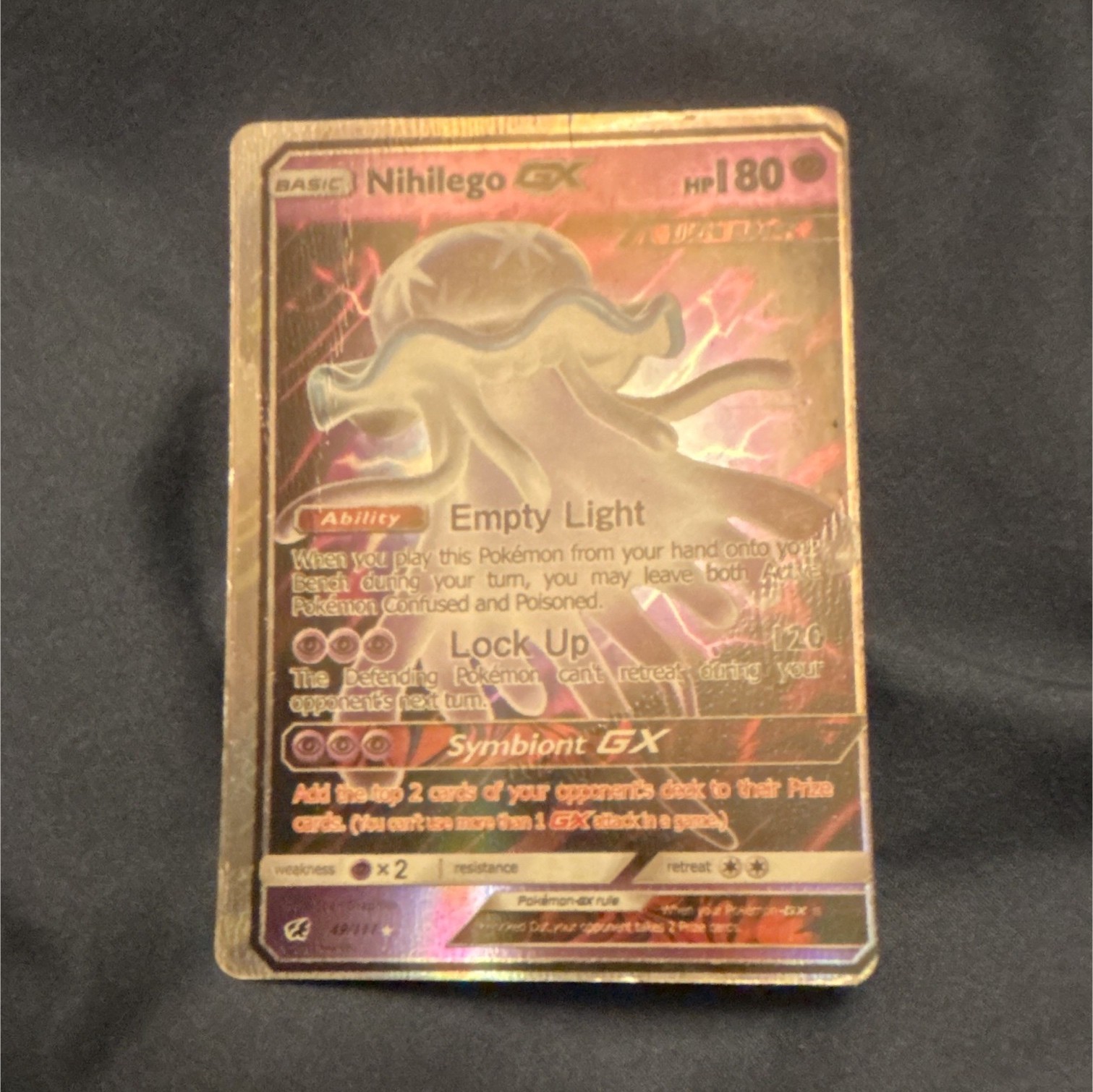 Pokemon Nihilego GX 49/111 SM Crimson Invasion Ultra Rare Holo Psychic 180HP