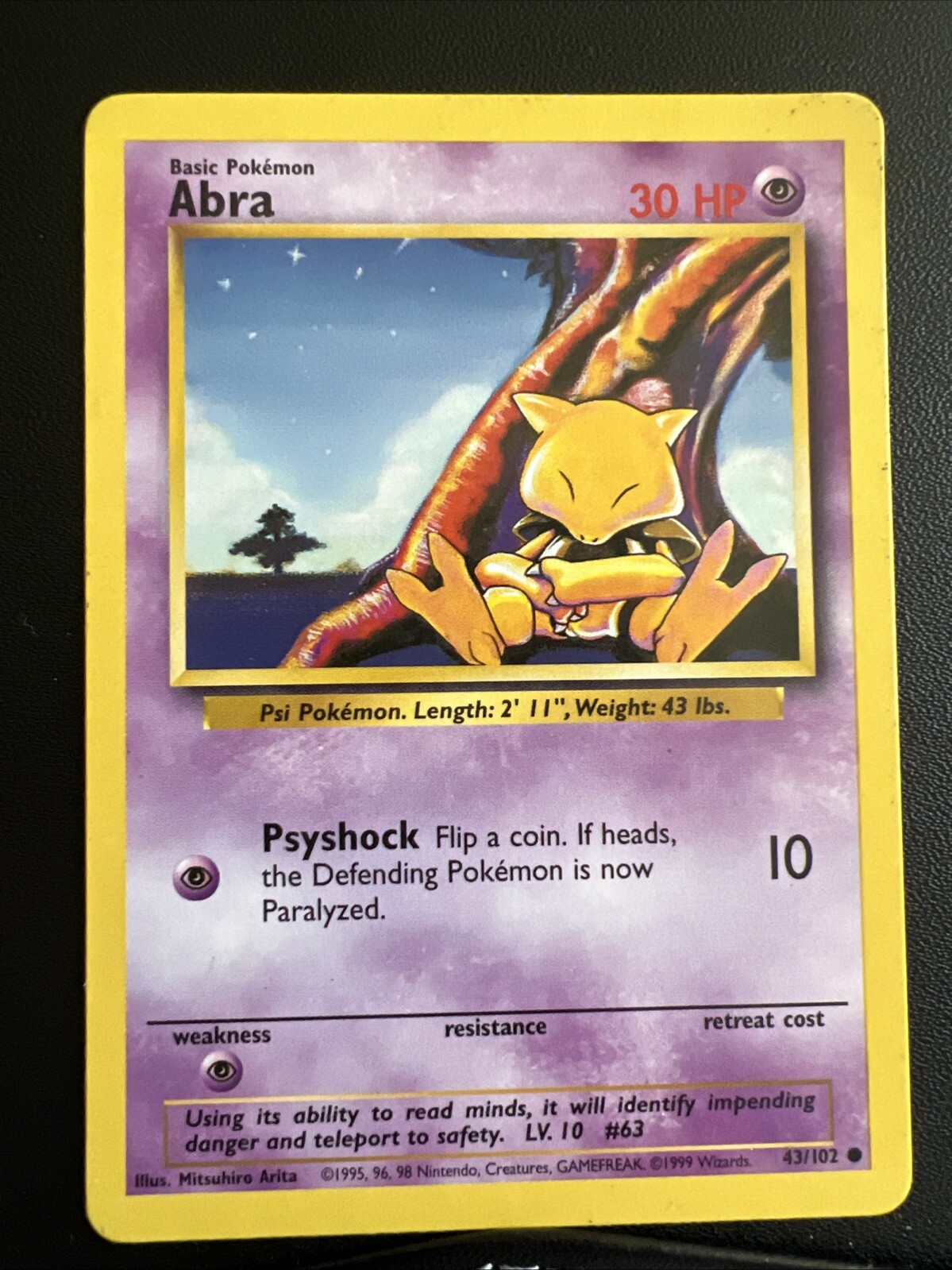 Abra 43/102 1999 Pokemon Base Set