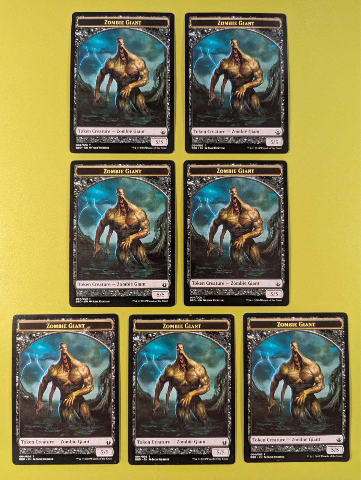 7 Zombie Giant Token Battlebond Magic the Gathering MTG 7