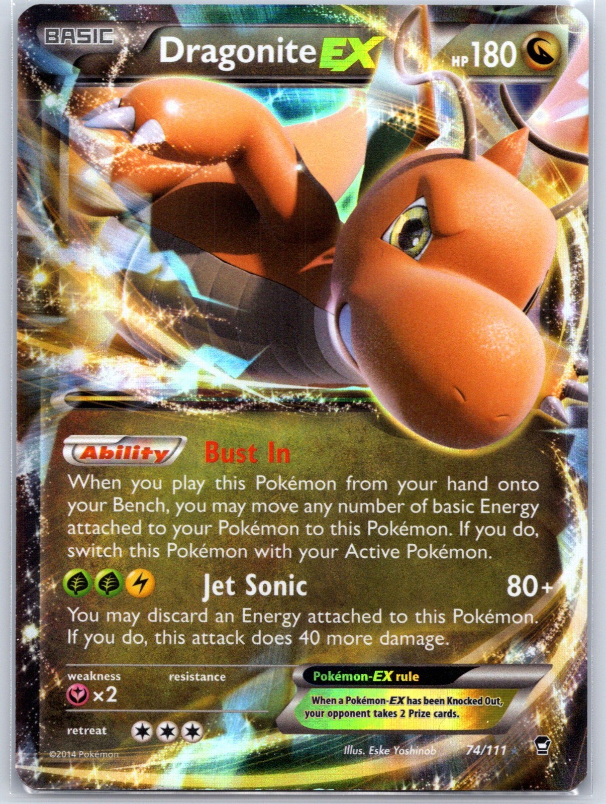 Dragonite EX 74/111 Near Mint XY – Furious Fists Pokemon Shipnow