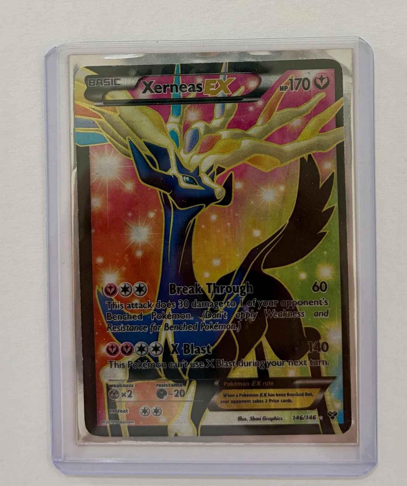 Pokemon TCG Xerneas EX 146/146 XY Base Ultra Rare Holo Foil Card Full Art