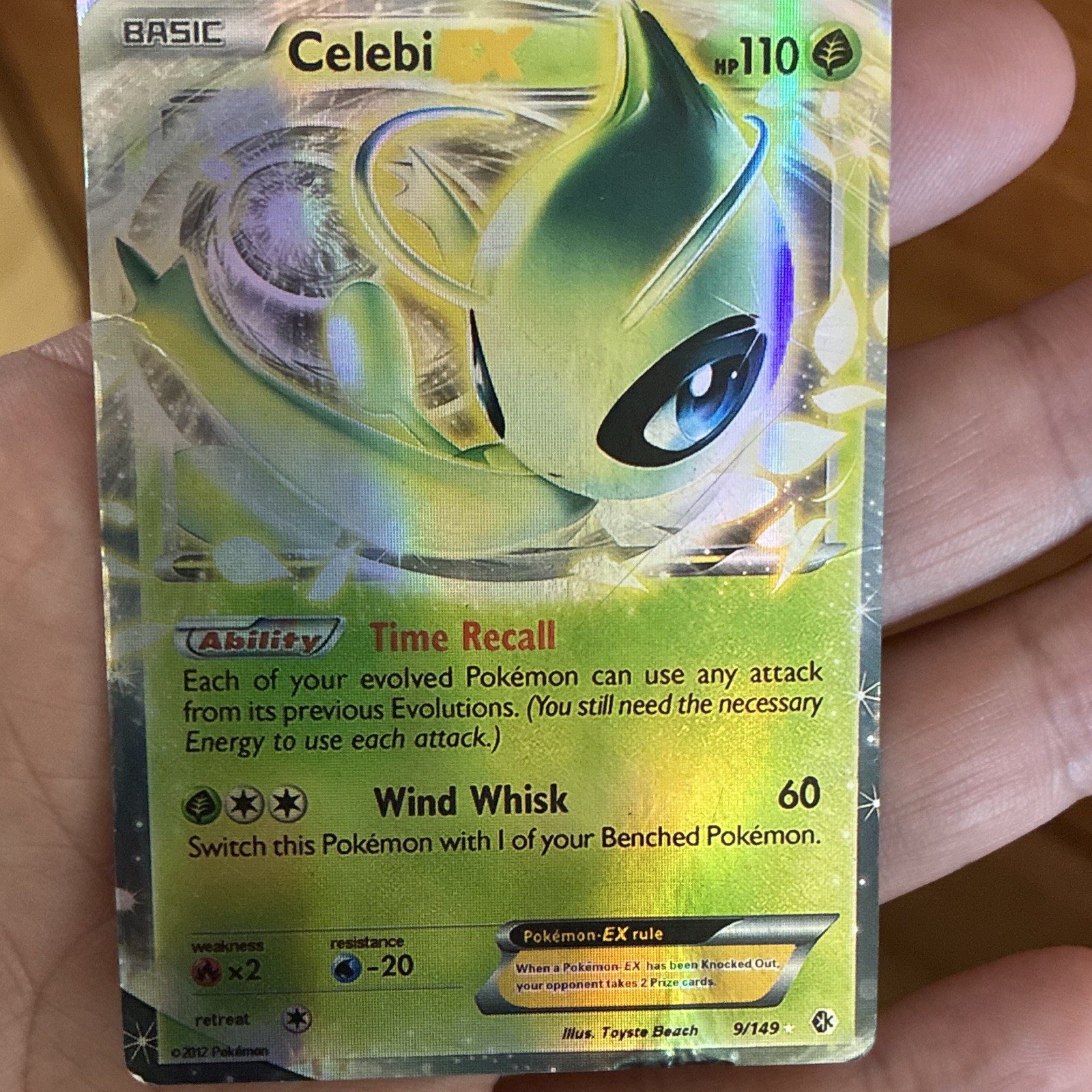 Pokémon Celebi EX Ultra Rare Holo Boundaries Crossed 9/149 110 HP Card