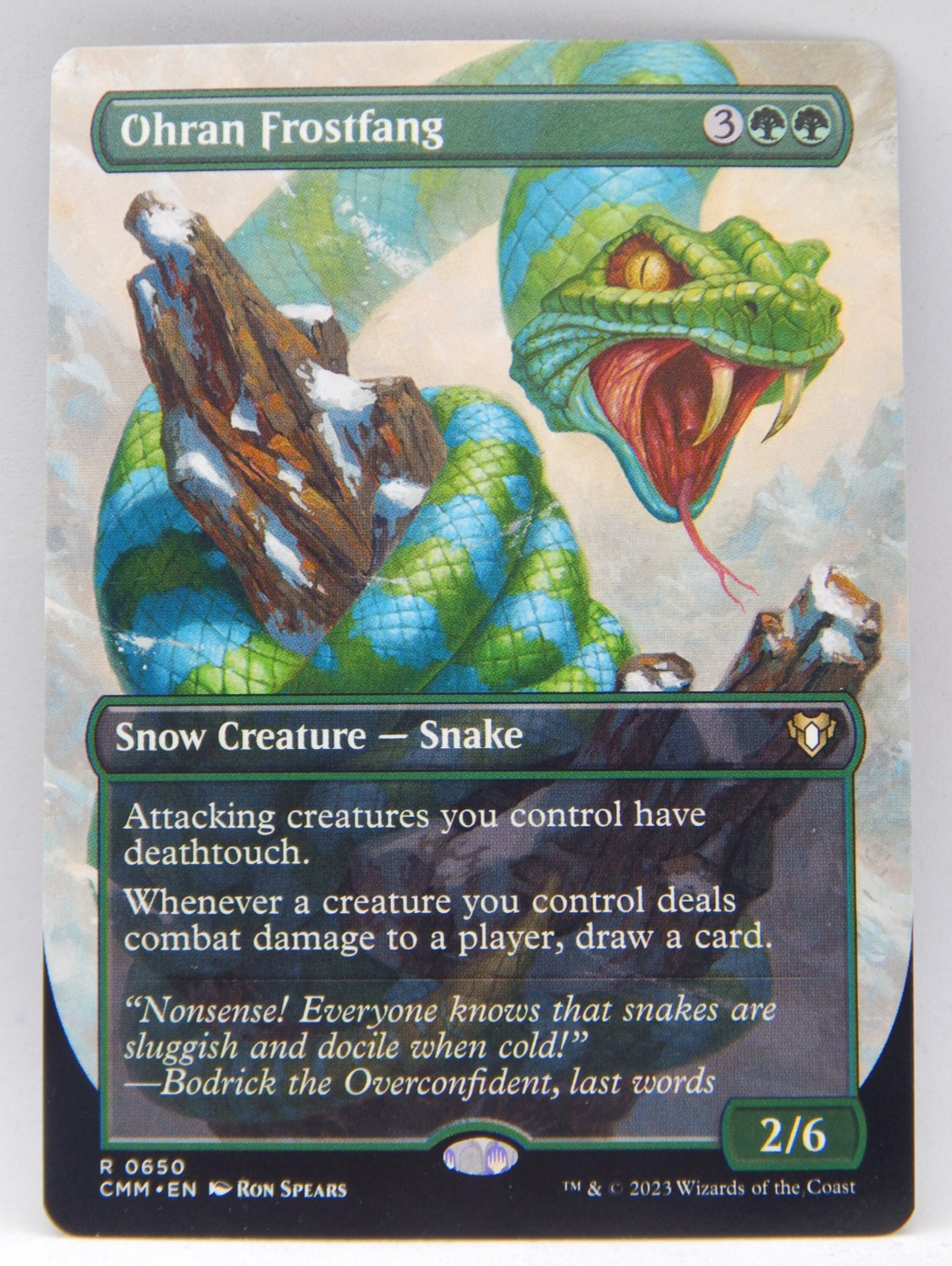 Magic the Gathering TCG Commander Masters – Borderless #650 – OHRAN FROSTFANG