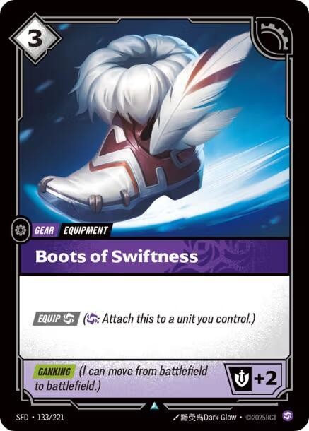 Boots of Swiftness | 133/221 | Riftbound | Spiritforged | Normal | 50% off 2nd I