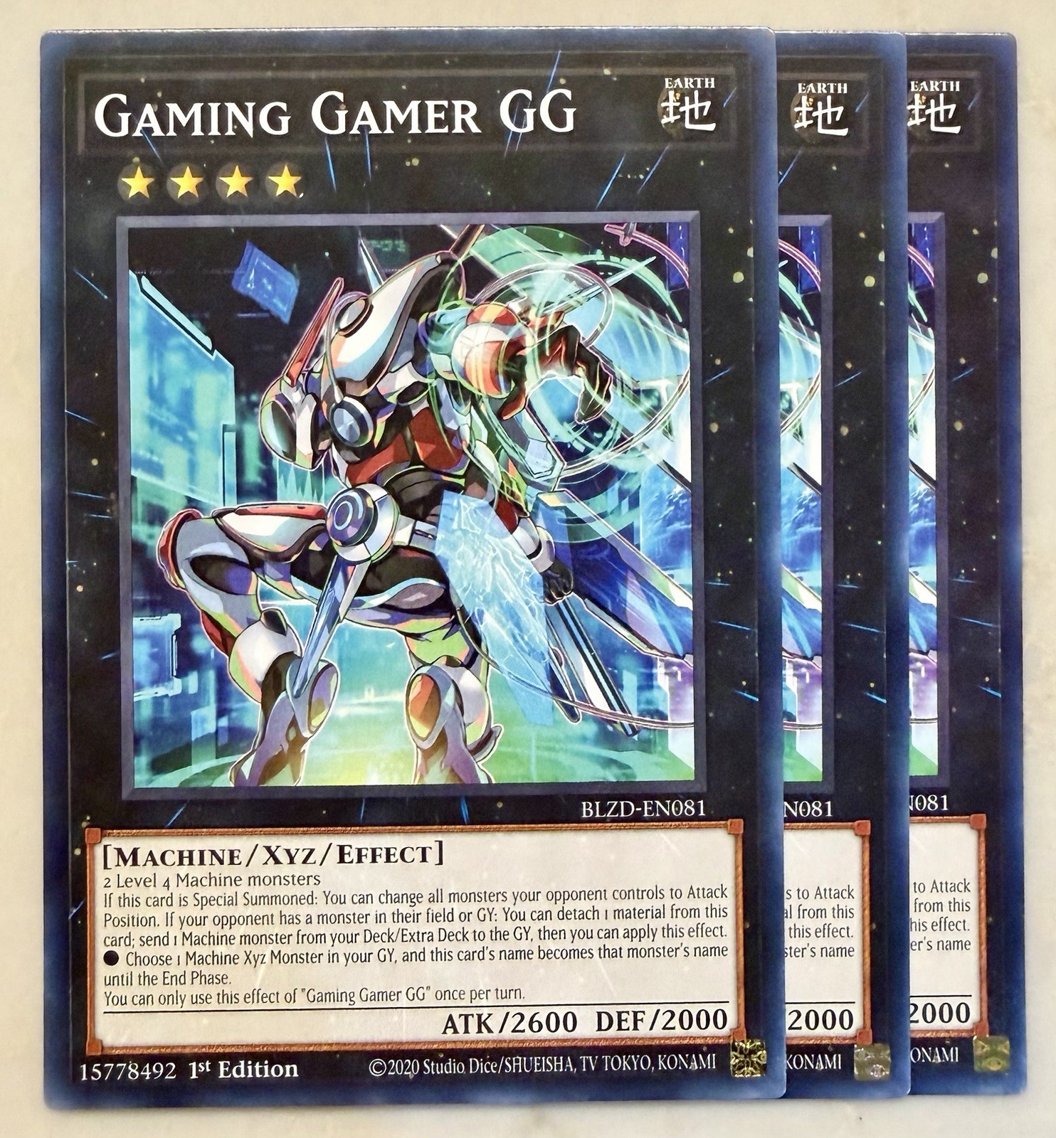 Yugioh! 3x Gaming Gamer GG BLZD-EN081 Common 1st Ed NM