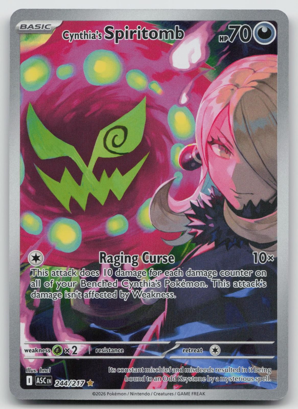 Cynthia’s Spiritomb 244/217 Illustration Rare Ascended Heroes Pokemon Holo NM