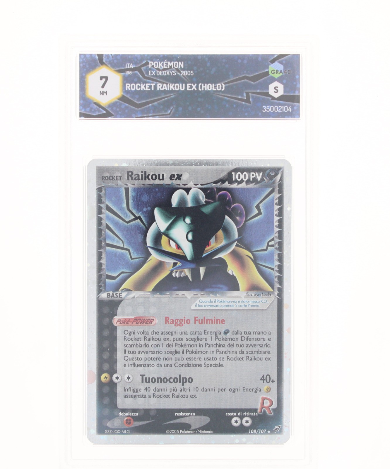 Pokemon Rocket Raikou Ex – Ex Deoxys Promo – GRAD 7 NM ITA 2005