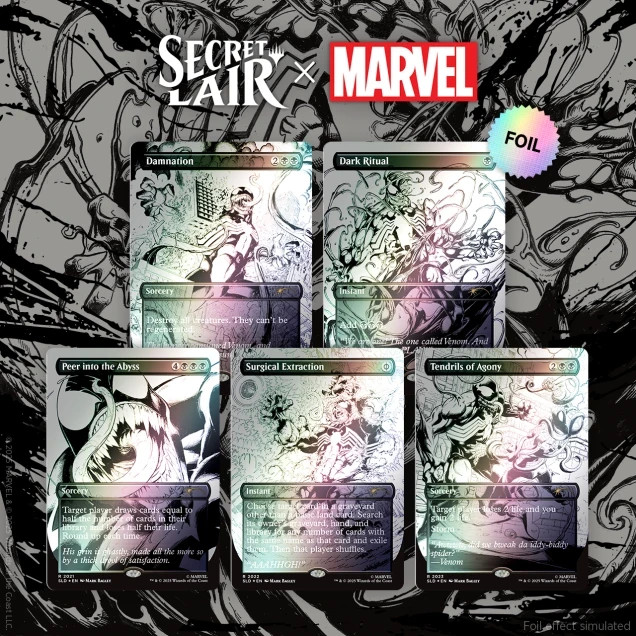 MTG Secret Lair Spiderman Venom Unleashed INKS – FOIL – US Seller In Hand SEALED