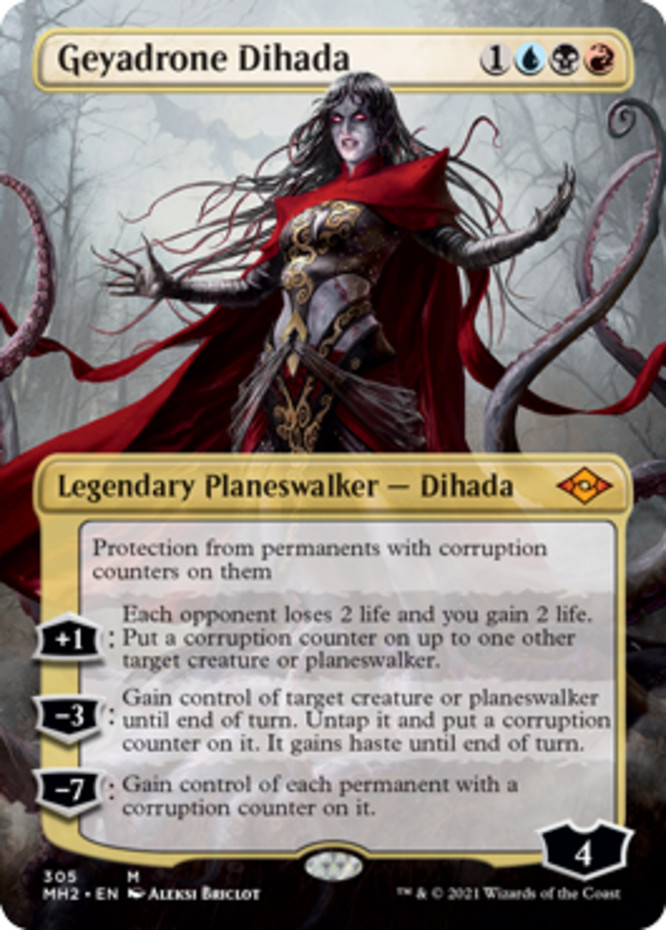 MTG Geyadrone Dihada – Foil – Borderless, Light Play, English Modern Horizons 2
