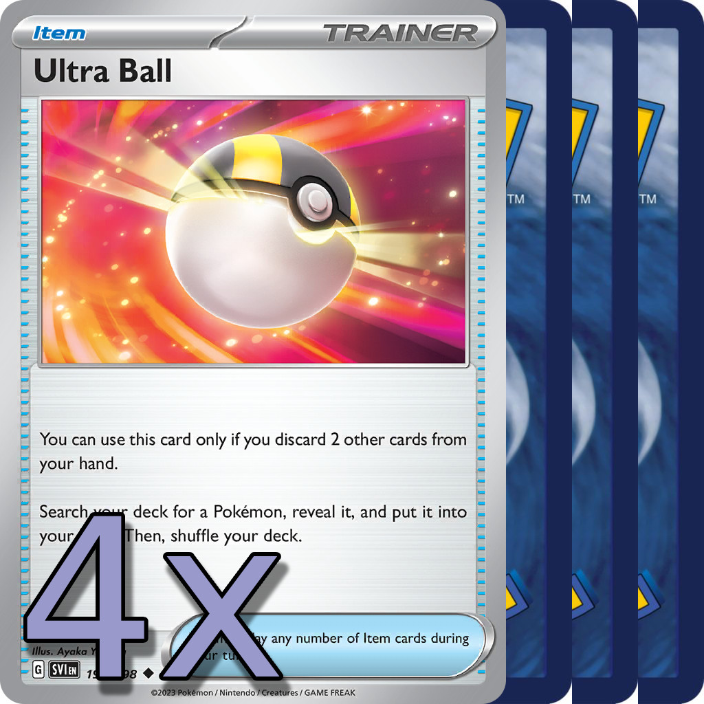 4x Ultra Ball SVI – NM Playset – Trainer x4 – Pokemon TCG