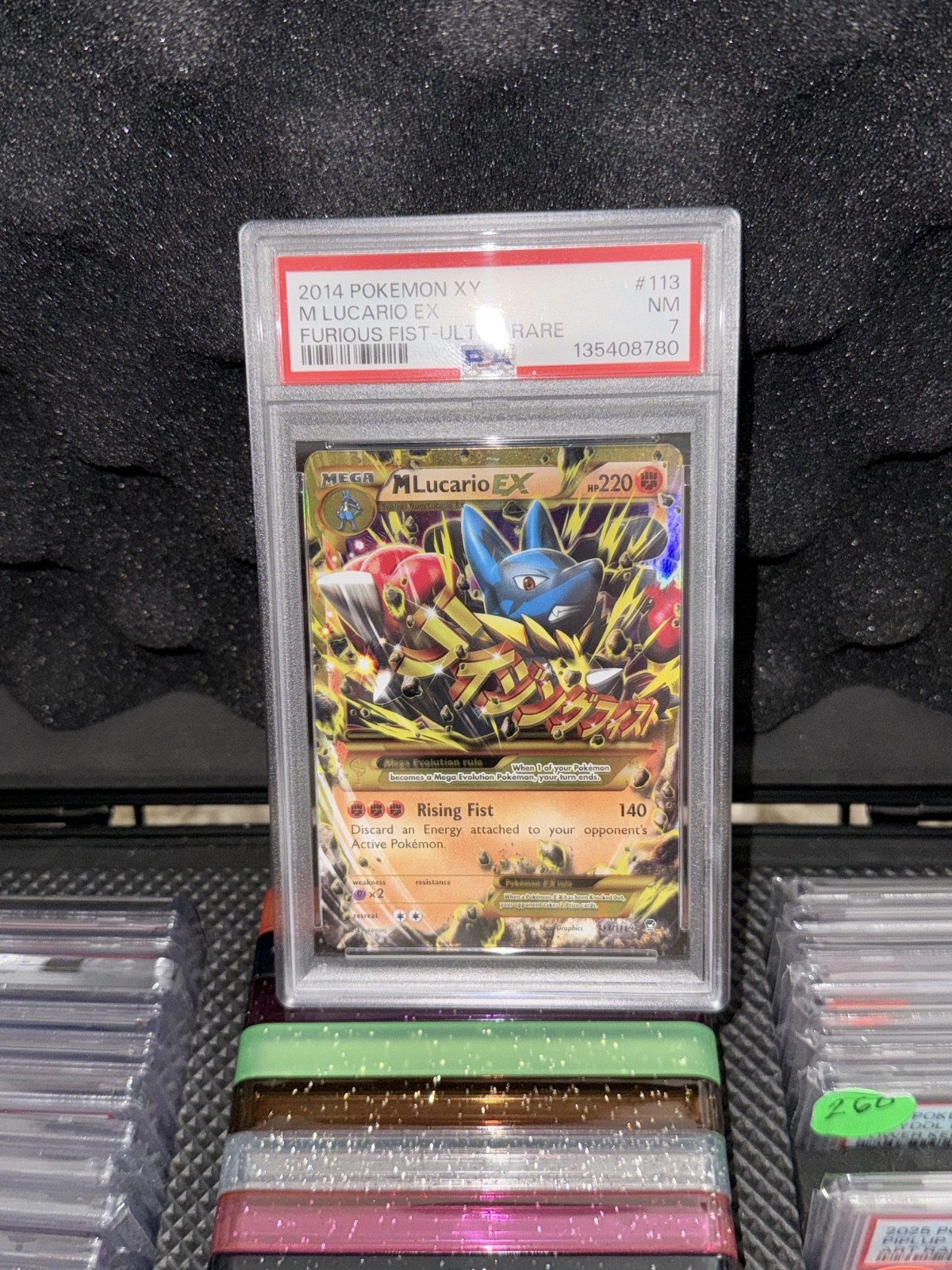 NEW CERT! Pokemon PSA 7 M Lucario EX 113/111 Ultra Rare Furious Fist XY 2014 UR