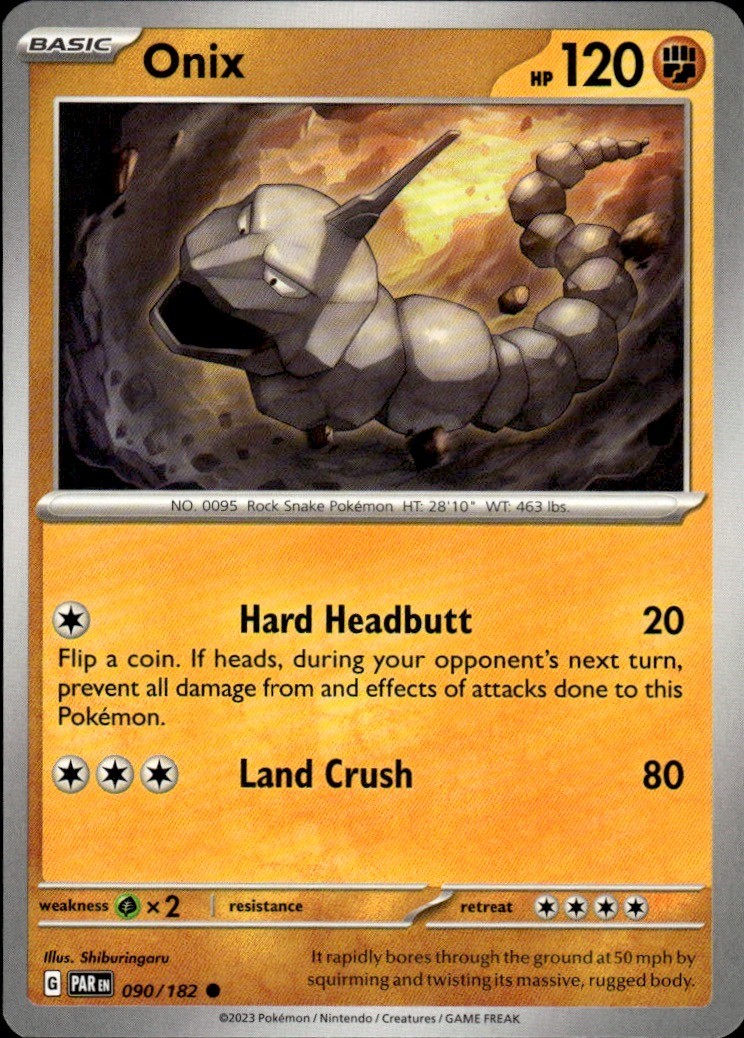 Onix 090/182 Paradox Rift C NM Shiburingaru Pokemon