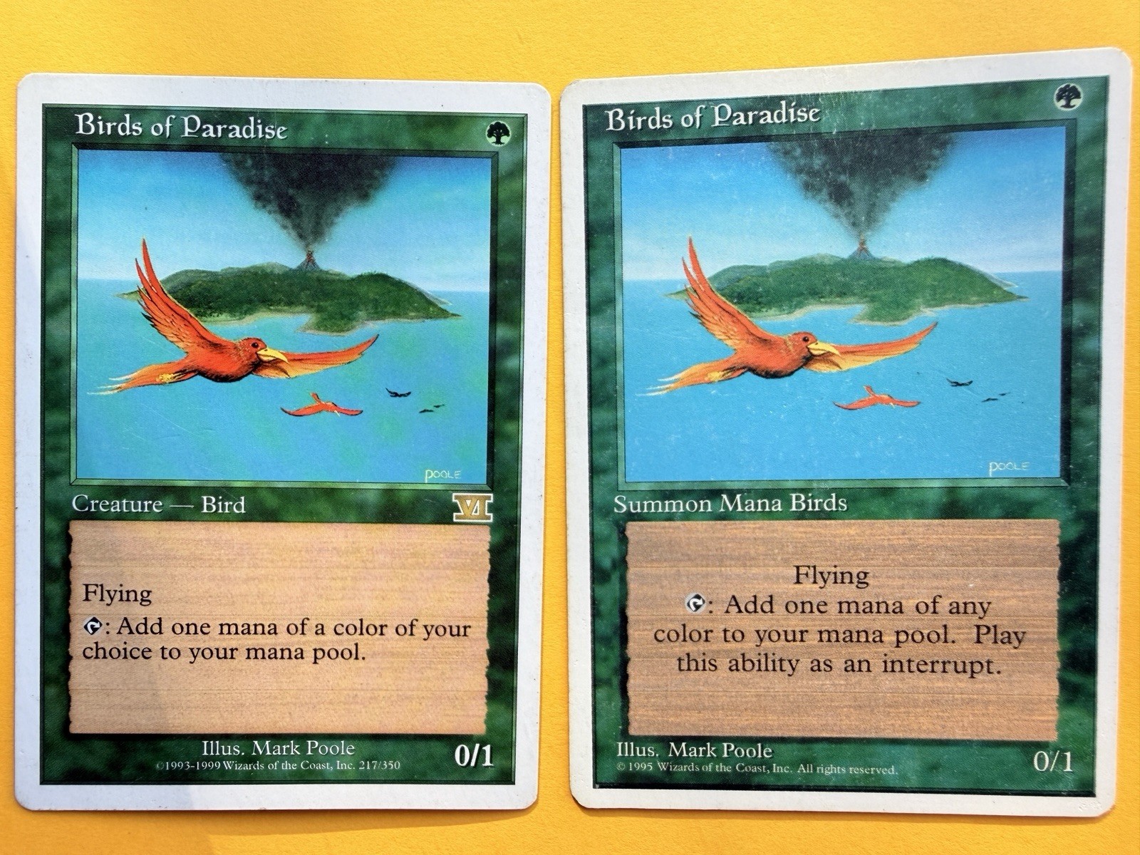 MTG Birds of Paradise 4th and 6th edition