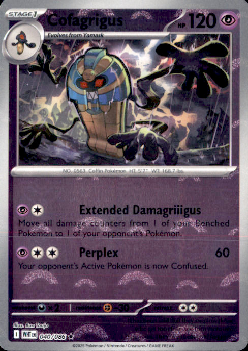 Cofagrigus (Poke Ball Pattern) Holo Rare SV: White Flare 040/086 NM Bun Toujo 20