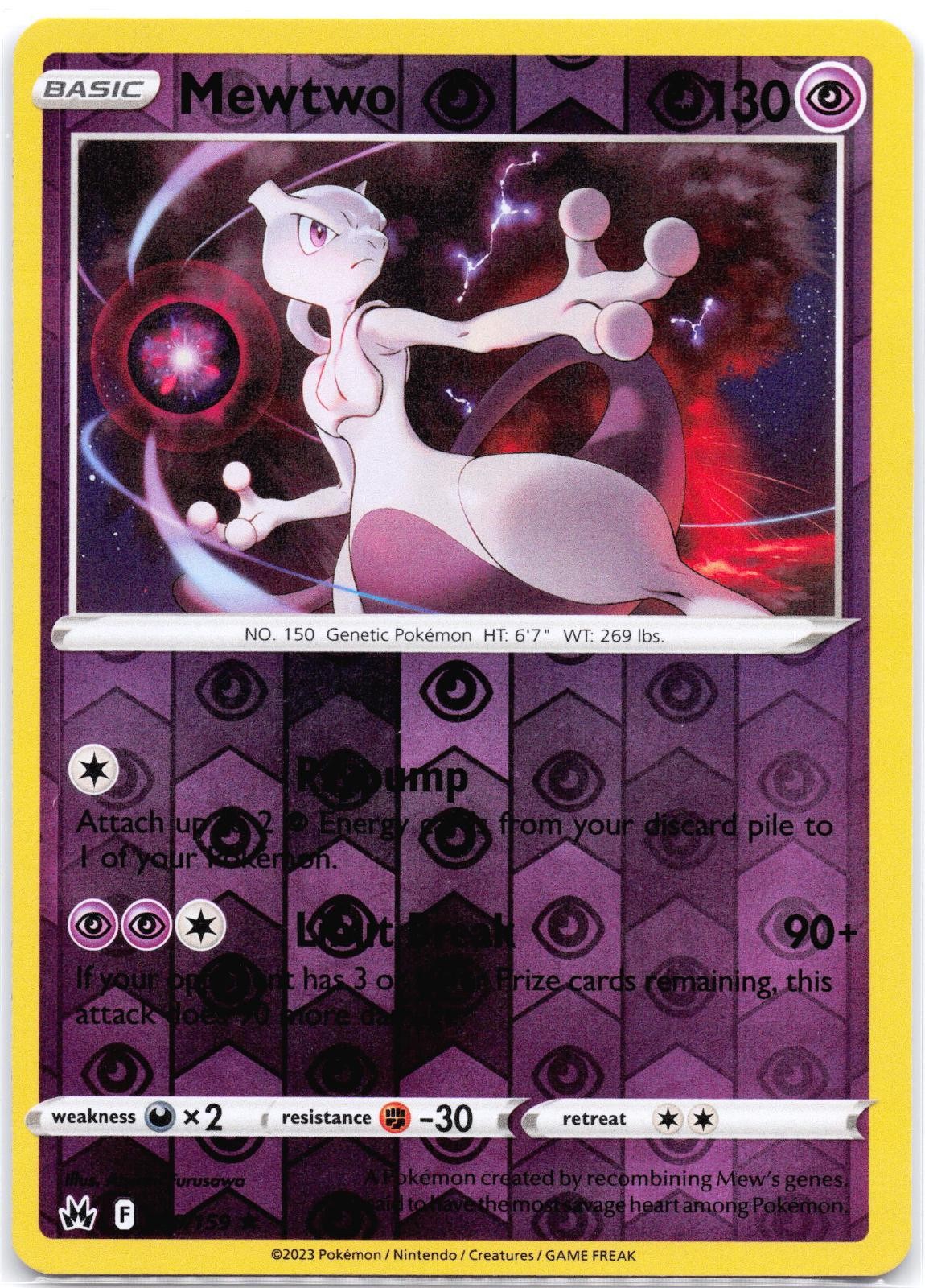Mewtwo 059/159 Reverse Holo Crown Zenith