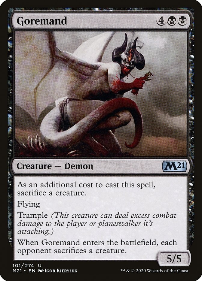 Goremand 101 M21 Core MTG Demon Trample Kieryluk Black Sacrifice Flying NM
