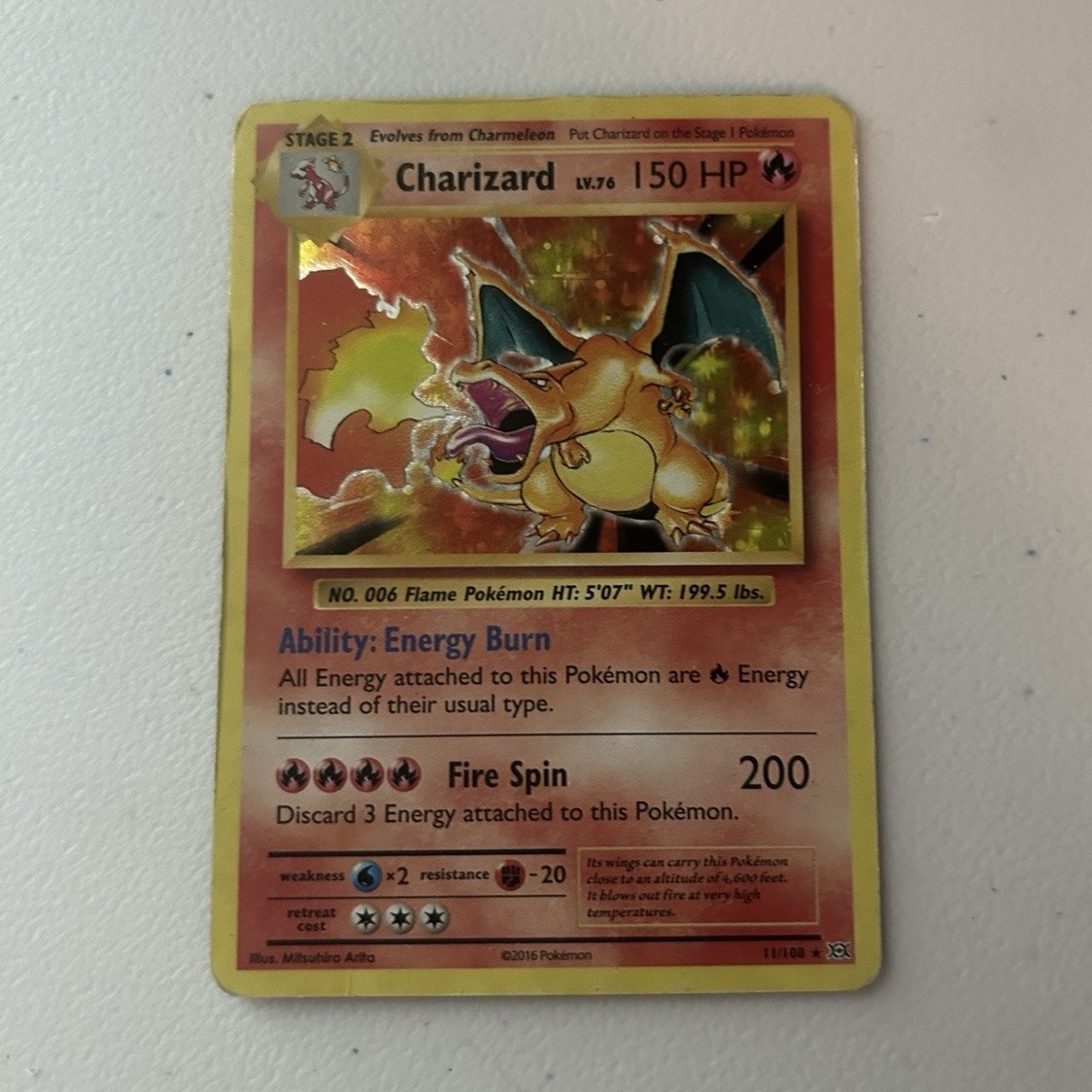 Pokemon Charizard 11/108 Evolutions 2016 Holo Rare 150 HP Mitsuhiro Arita
