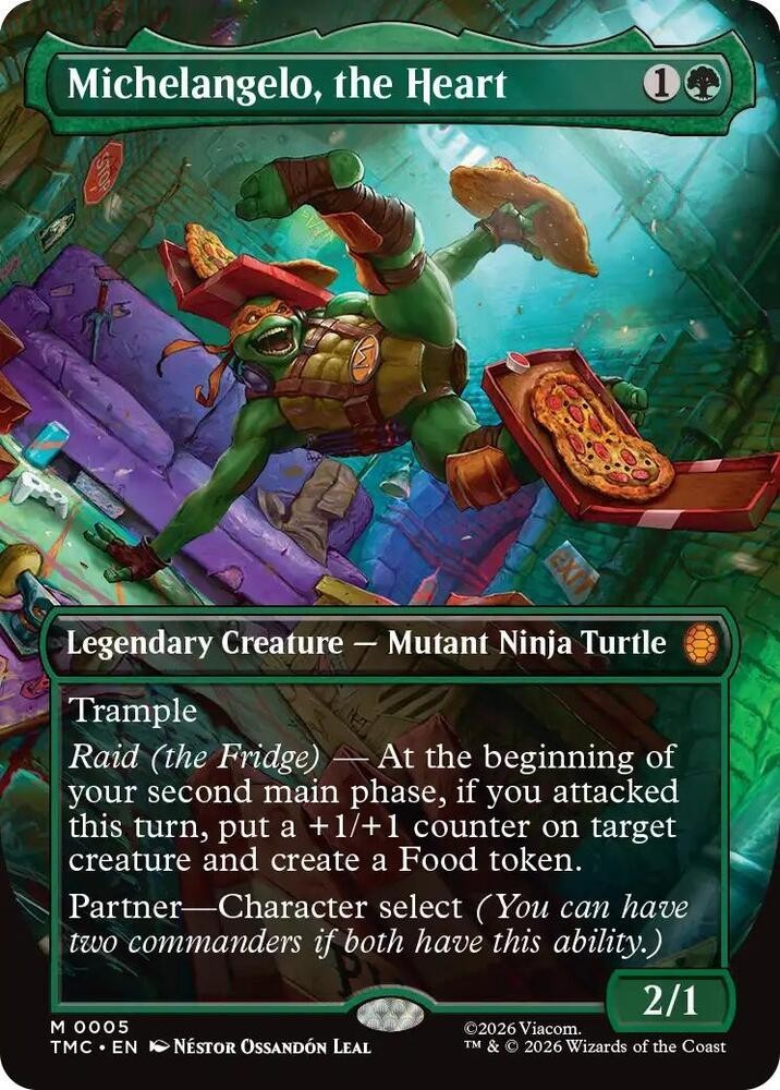 Michelangelo, the Heart Borderless Foil – TMC 0005 NM – MTG Magic