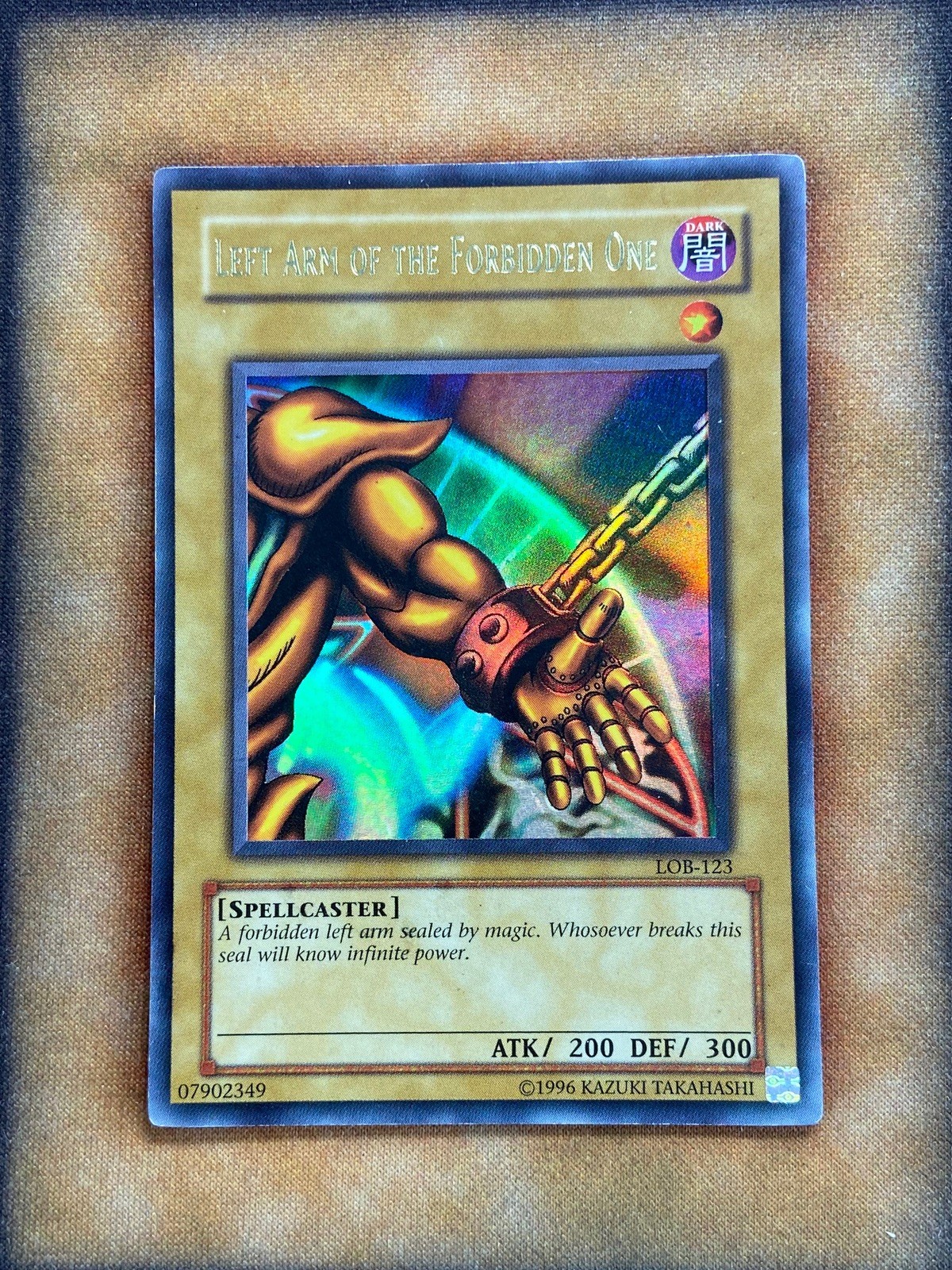 Yugioh Left Arm of the Forbidden One LOB-123 Ultra Rare Original Print MP