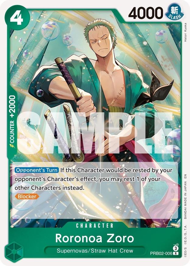 One Piece Roronoa Zoro (PRB02-006/380) Premium Booster -The Best- Vol. 2 NM FOIL