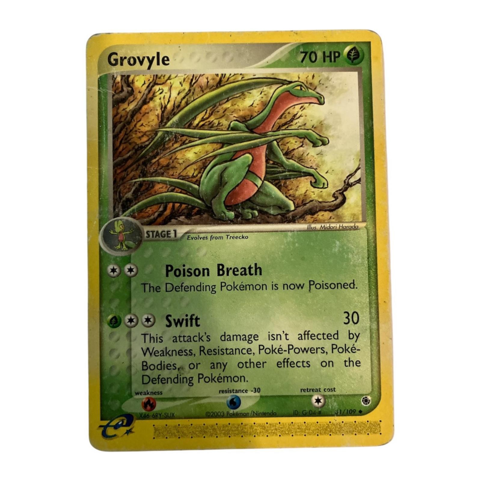 Grovyle 31/109 Uncommon Ruby & Sapphire Pokemon Damaged