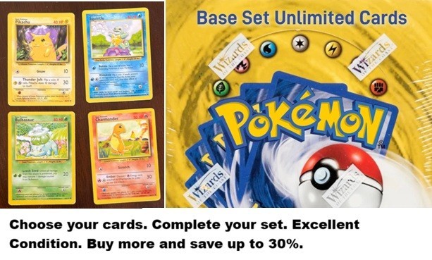 Pokémon Base Set Unlimited LP – Non-Holo – Big Bulk Savings – Choose Your Cards!