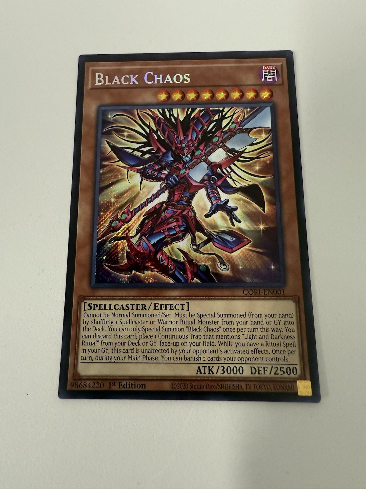 1X Black Chaos Secret Rare CORI-EN001 presale ships 7/3