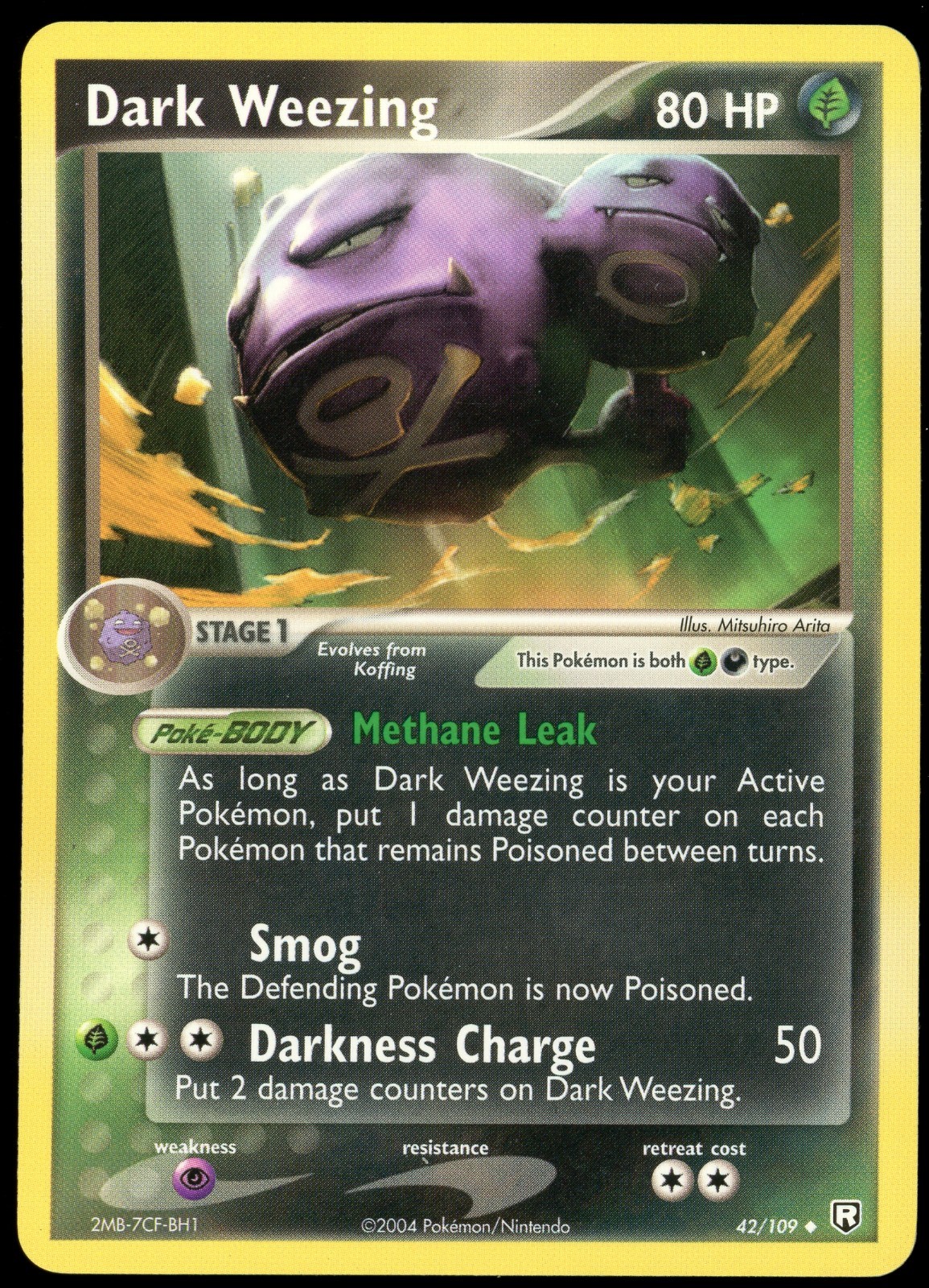 Pokemon TCG Dark Weezing Team Rocket Returns 42/109 Non Holo Uncommon LP/MP