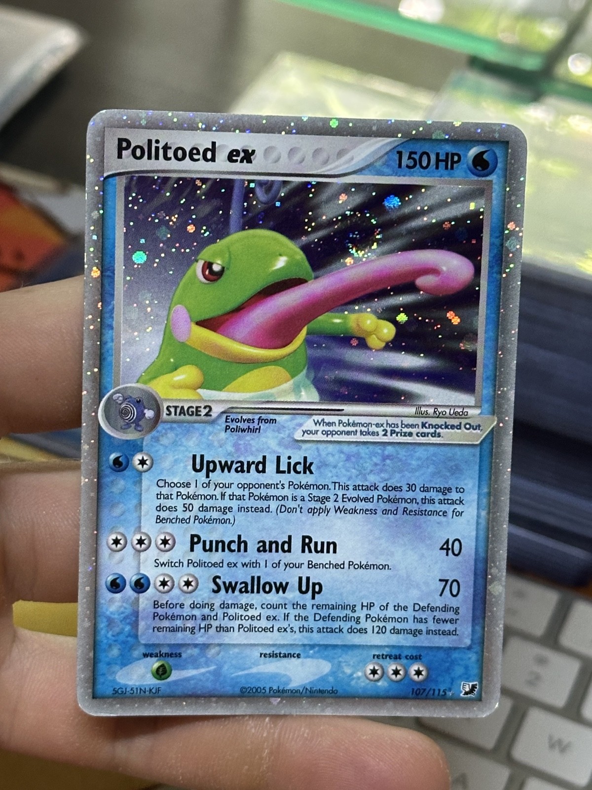 Politoed ex 107/115 EX Unseen Forces 2005 Holo Rare Pokémon Card TCG