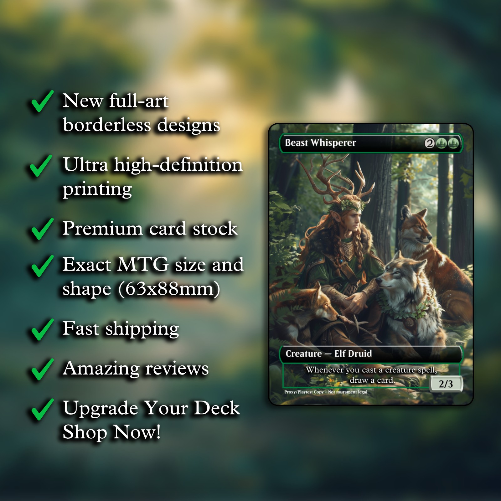 Beast Whisperer MTG Playtest Custom Alt Art Card For Commander
