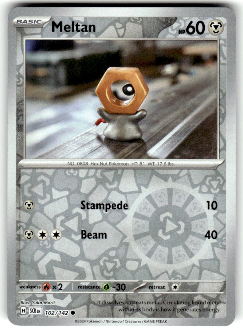 Meltan Reverse Holo Common SV07: Stellar Crown 102/142 NM