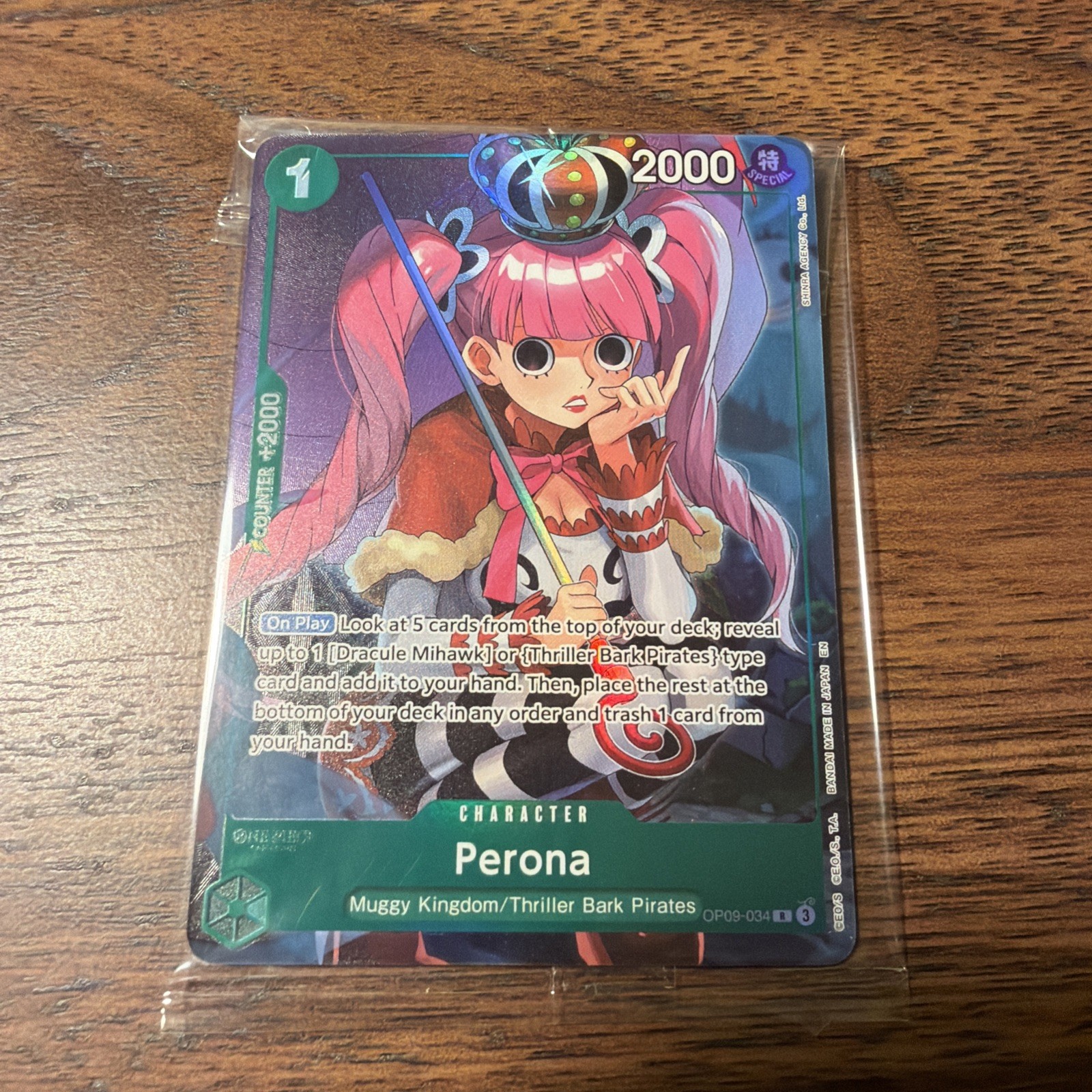 Perona OP09-034 NM Alternate Art Illustration Box Sealed Promo