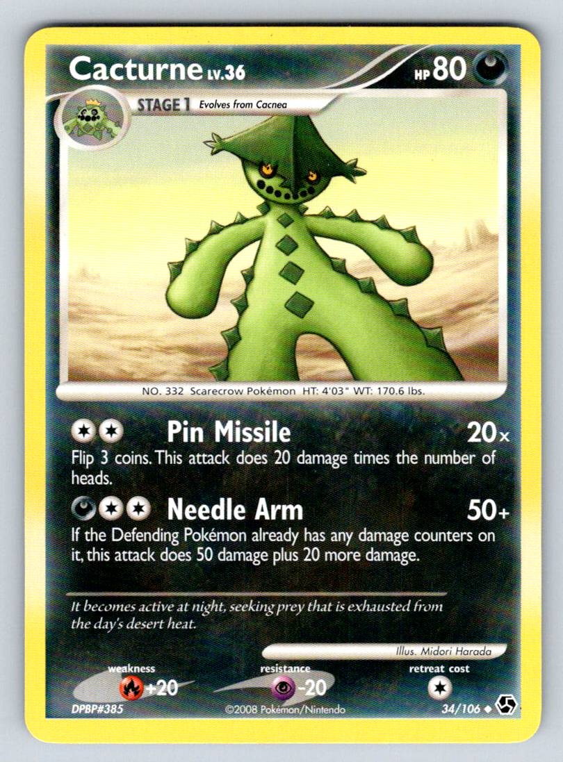 Reverse Holofoil Cacturne 34/106 Great Encounters