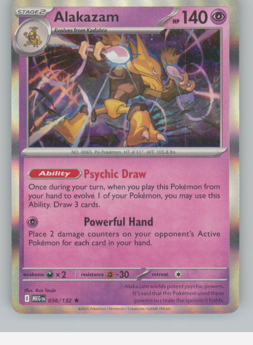 Alakazam 056/132 R Mega Evolution Pokemon Holo NM