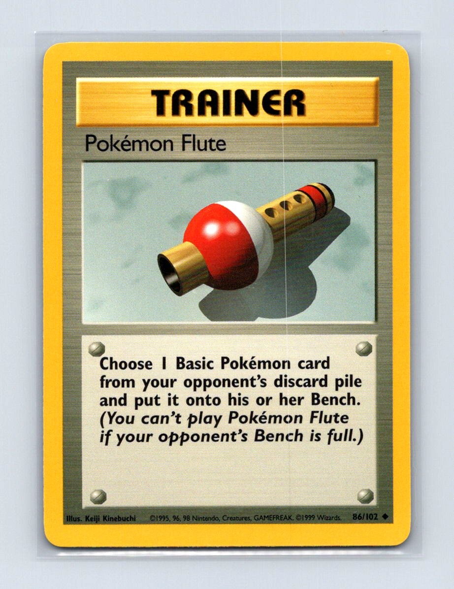 Pokemon Flute 86/102 Uncommon Base Set Unlimited Pokemon Lightly Played