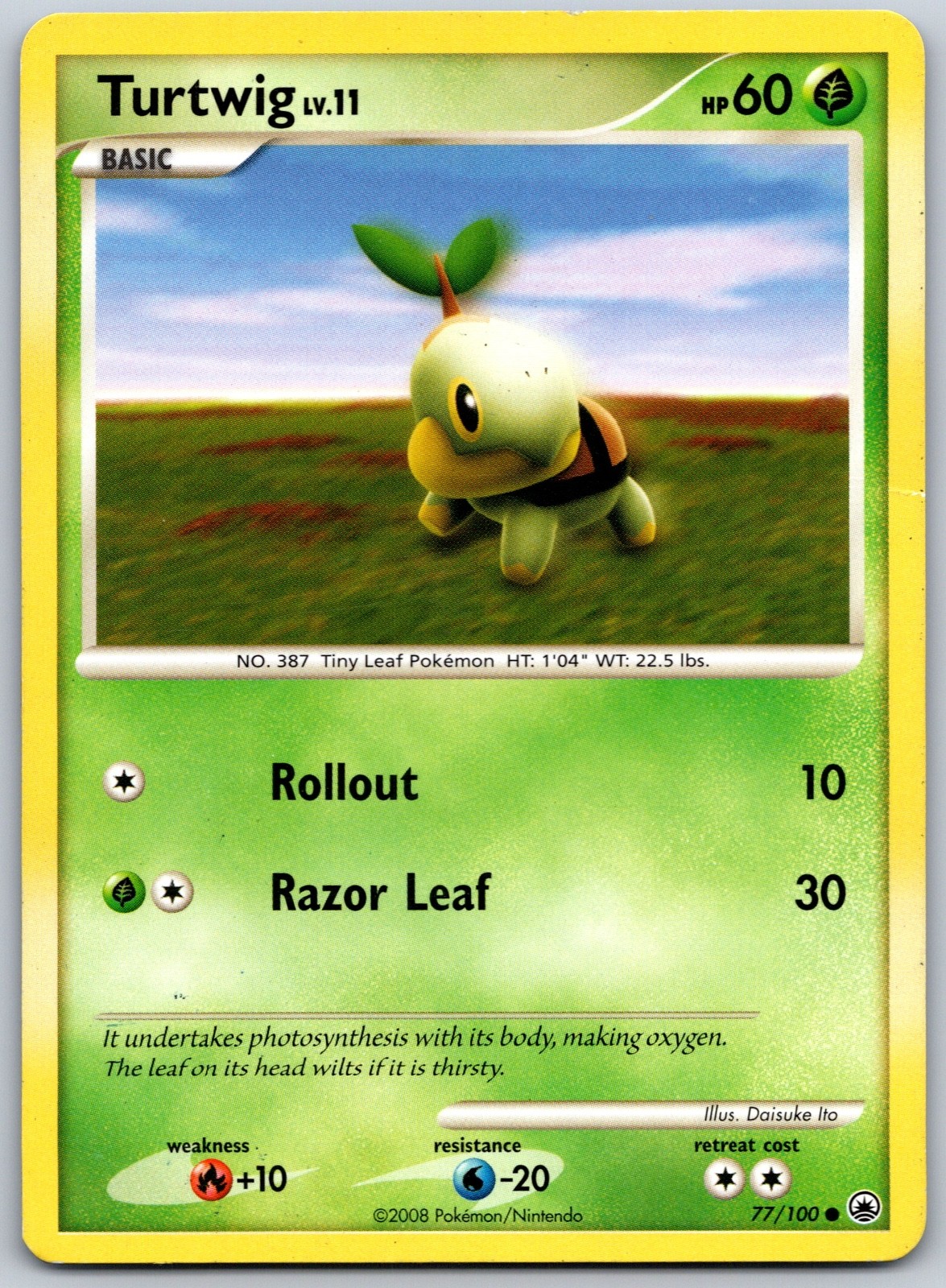 Turtwig (77) Daisuke Ito Majestic Dawn 77/100 DAMAGED