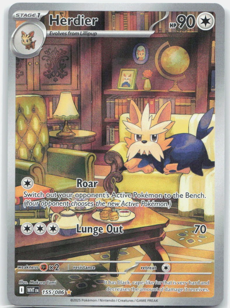 Herdier Holo Illustration Rare SV: White Flare 155/086 NM Makura Tami