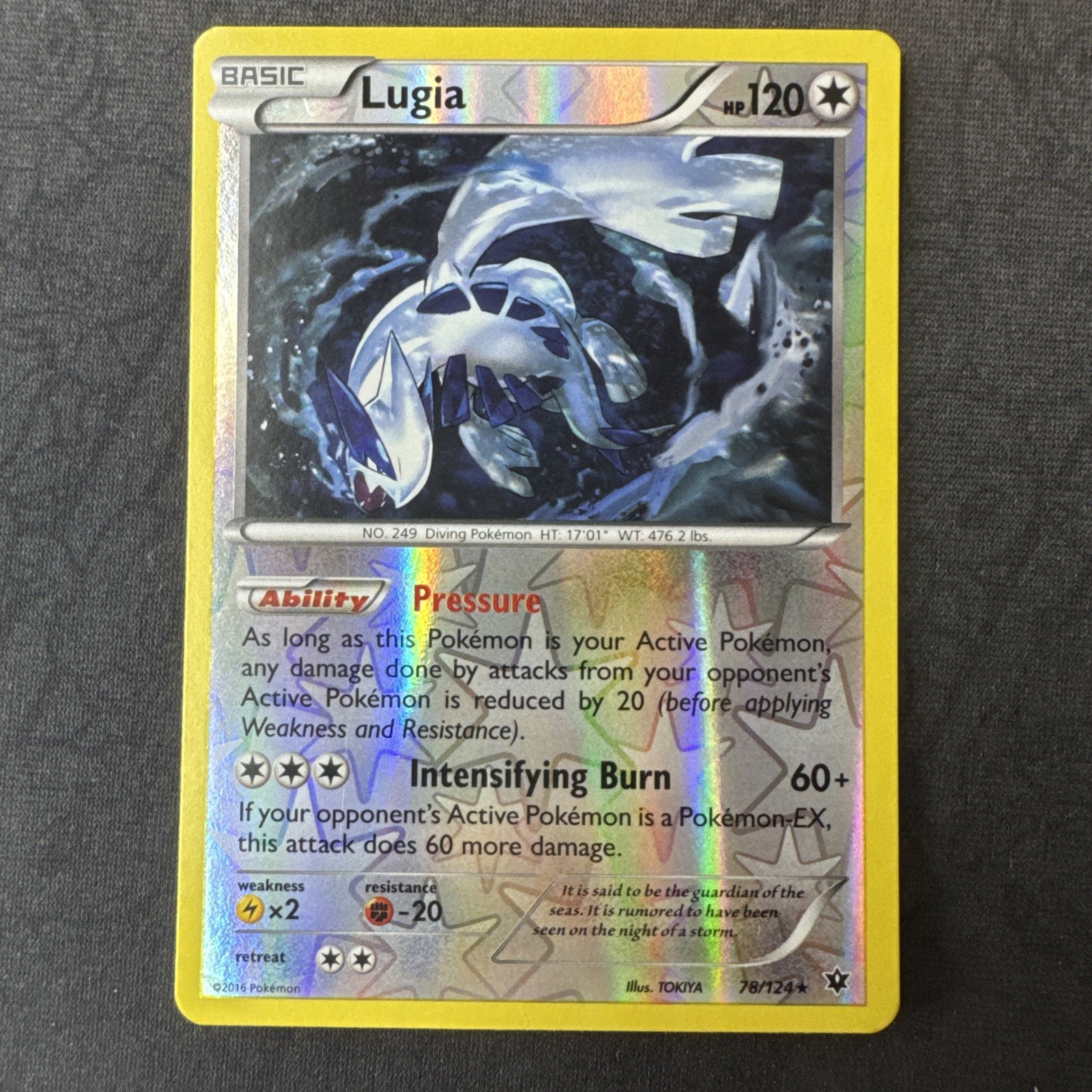Lugia 78/124 Fates Collide Reverse Holo XY Pokemon