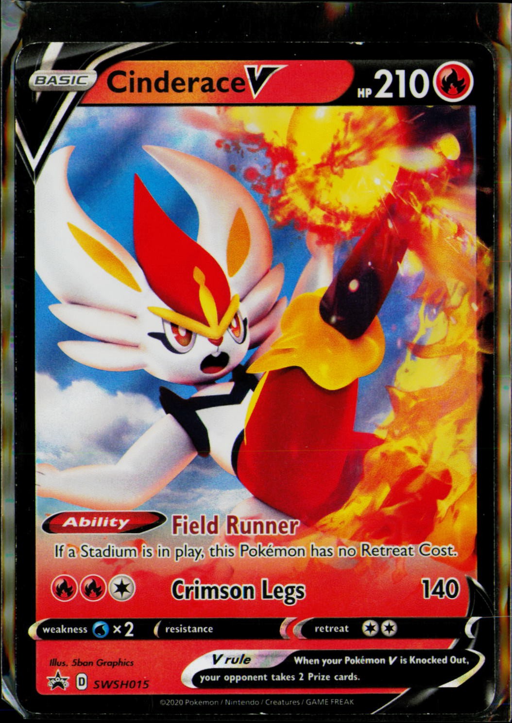 Cinderace V SWSH015 Holo P Sword & Shield Promo Pokemon LP