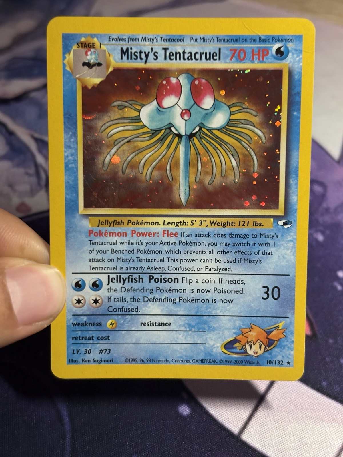 Misty’s Tentacruel 10/132 Holo Rare Gym Heroes Pokemon Unlimited English Wotc MP