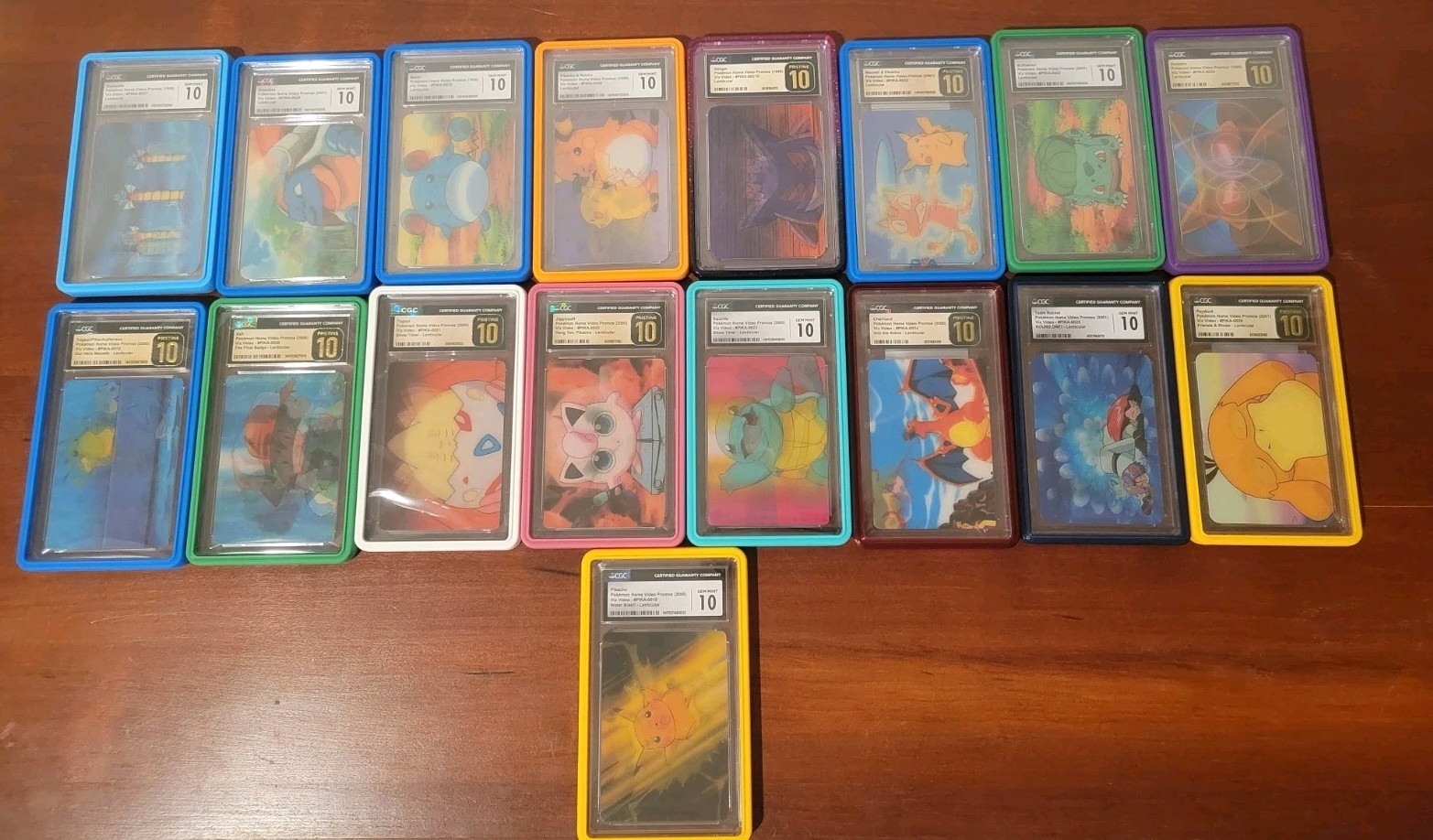 Complete Set Of Pokemon Lenticular 3D Pioneer Viz Video Cards CGC 10