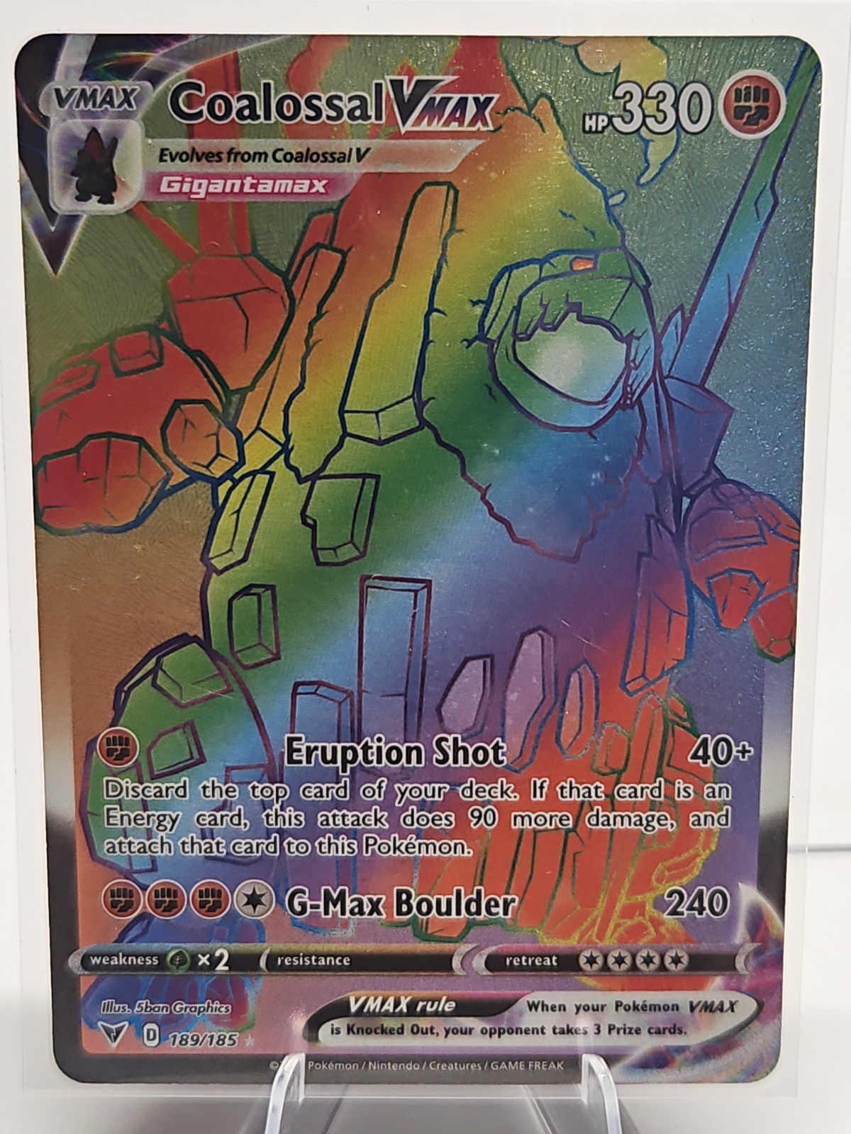 Coalossal VMAX (Secret) 189/185 Swsh04: Vivid Voltage Holo Hyper Rare NM