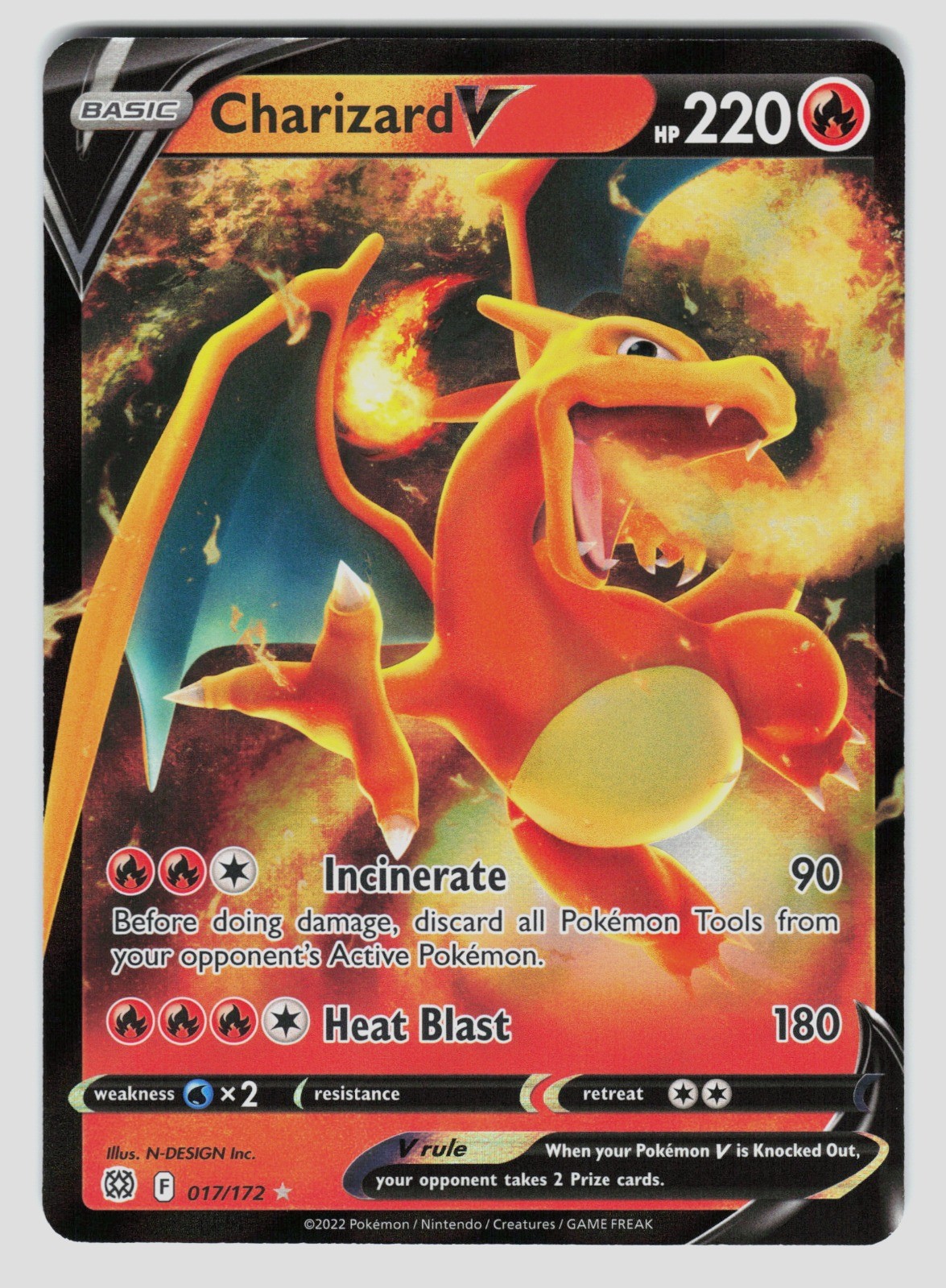Pokemon Charizard V Ultra Rare SWSH09: Brilliant Stars 017/172 NM